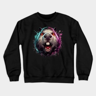 Horror Scary Capybara Crewneck Sweatshirt